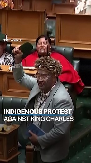 43K views · 483 reactions | Members of New Zealand’s Indigenous political party Te Pati Maori staged a protest during the opening of the country’s parliament. They first pledged their allegiance to their descendants and to Maori practices before taking the standard oath to Britain’s King Charles III, who is also the head of state of New Zealand. | TRT World | Facebook