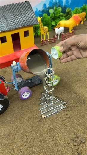 Real Cement Pouring with Mini Mixer 😲 | DIY Mini Construction Model