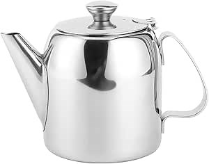 Teapot, Tea Pot for Stove Metal Kettle Stainless Steel Coffee Cold Water Jug Short Spout Restaurants Conference Rooms Living Room Pour Over Home Kitchen Hotel Restaurant Teapot