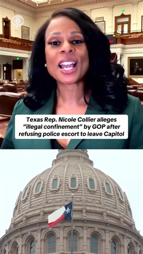 Rep. Nicole Collier, the Democratic state lawmaker who spent Monday night inside the Texas Capitol, is asking a court to let her exit the building, alleging she's facing "illegal restraint by the government" after she was told she needs a police escort to leave. Collier told CBS News' "The Takeout" on Tuesday that several other Democrats "tore up their permission slips" and will join her on the House floor Tuesday night. https://www.cbsnews.com/news/texas-rep-nicole-collier-alleges-illegal-confi