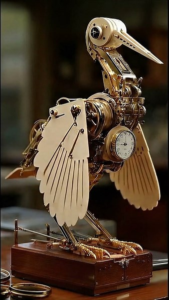 Watch This Clockwork Bird Come Alive!