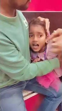 Ear piercing baby crying//Ear piercing little girl crying