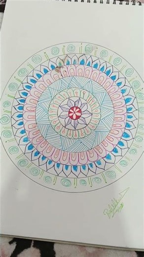 draw an easy mandala art with me 🎨🌈 #shorts #mandala #viral #trending