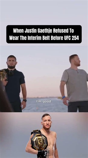 When Justin Gaethje Refused To Wear The Interim Belt Before His Fight Vs Khabib At UFC 254 #ufc #mma