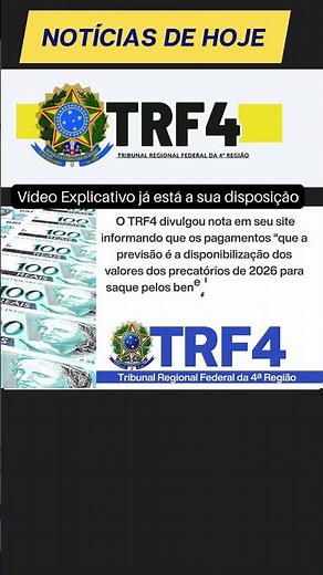 Vou receber meu precatório de 2026 pelo TRF4 , Quando eles vão começar a pagar as ações ?