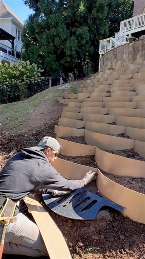 Easiest way to retain soil, save water, and plant ANYTHING on a steep slope. Dirt Locker Planters