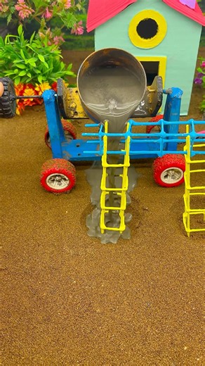 Mini Cement Mixer Machine DIY 🚜 | Amazing Tractor Craft & Mini House Construction Setup 😱