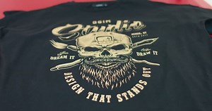 Silk screen printing process - making a print on a t-shirt. 4K UHD