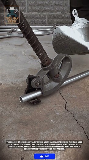 manual pipe bending tool (hand bender) that is being used to bend metal conduit pipes #toolmancrew