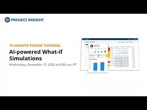 Power Tutorial: AI What-If Simulations for Project and Portfolio Forecasting