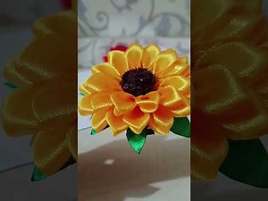 DIY Satin Ribbon Sunflower 🌻 | Easy Ribbon Flower Tutorial for Beginners