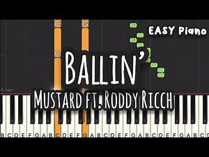 Mustard - Ballin’ ft. Roddy Ricch (Easy Piano, Piano Tutorial) Sheet