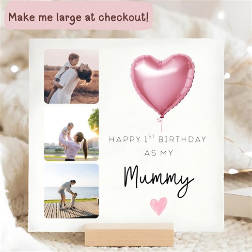 1st Birthday as My Mummy Photo Card, Custom Photo Mummy Birthday Card, Photo Upload Mummy Birthday Card, From Your Child Card, Personalised - Etsy