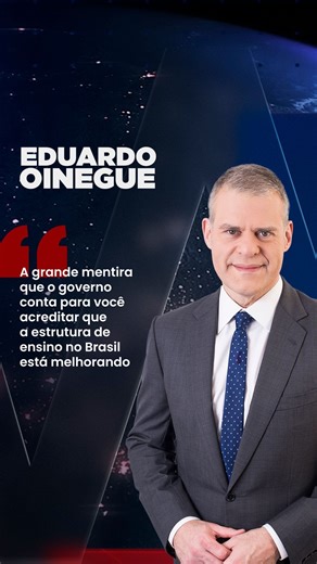 349K views · 15K reactions | #Opinião |  @eoinegue analisa como o governo mente com dados verdadeiros sobre a educação. Dizem que 89% das escolas têm internet, mas só 29% têm computadores para os alunos. E, nessas, 10 alunos dividem 1 dispositivo. A média de velocidade é tão baixa que um vídeo de 10 minutos pode levar mais de 1 hora para baixar. #BandNewsTV #Política | BandNews TV | Facebook