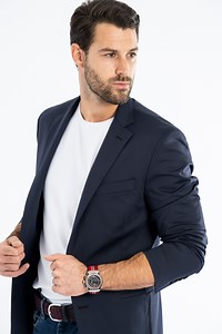 Men's Performance Navy Blazer (Best Stretch/Wrinkle Free Sport Coat)