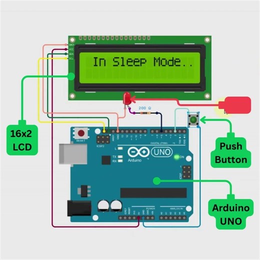 Arduino Sleep Mode: Power Saving LED Blinker Using Interrupt Wake-Up