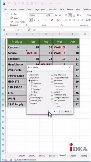 How to Delete All Errors in Excel in One Click | Excel Tips & Tricks | Fix Excel Errors in One Click