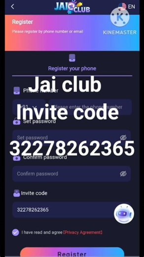 Jai club invite/ jai club invitation code/ jai club VIP code/ jai club game loging code/ jai club