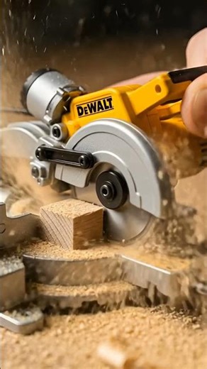 World’s Smallest DEWALT Mitre Saw Cutting Real Wood #woodworking #dewalt #minitools