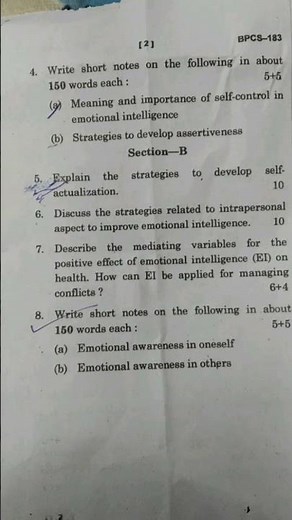 IGNOU / BPCS-183 / TEE Dec. 2023 question paper/ share /like / subscribe