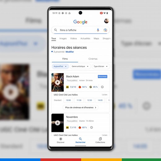 “On se fait un ciné ?” 🎬 Pour connaître les films à l’affiche près de chez vous, il suffit de chercher “films à l’affiche” sur Google 🔎 | Google