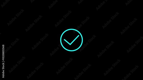 Check mark icon. Animation in motion graphics of a check mark confirmation