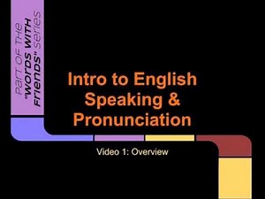Intro to Speaking & Pronunciation: Overview