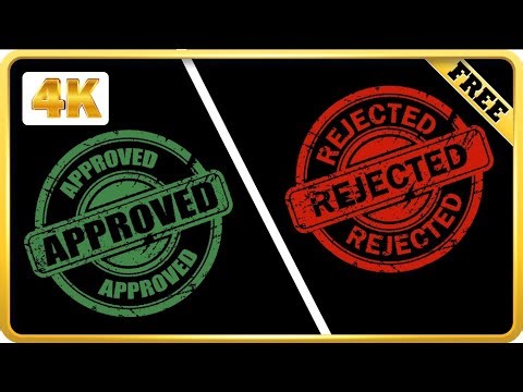 Approved and Rejected stamp on screen black screen video effect