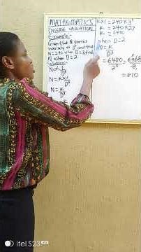 Inverse Variation question and answer.