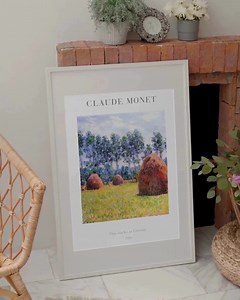 Monet Haystacks Print: Vintage Impressionist Landscape (Digital Download)
