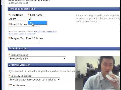 Procedures on how to register MathXL account