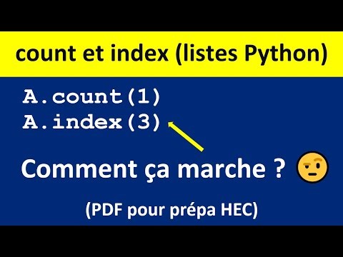 Count et index : comment les utiliser avec une liste Python ?
