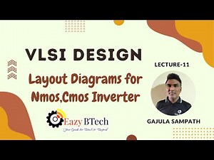 Vlsi circuit design process || Layout diagrams for Nmos, Cmos inverter || Lecture 11