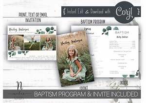 LDS Baptism Invitation and Program, Baptism Program LDS Girl, LDS Baptism Program, Baptism Program Template Lds - Etsy