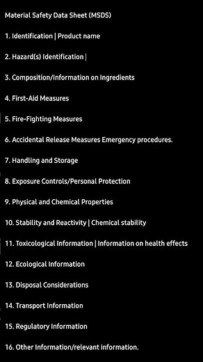 MSDS Material safety data sheet
