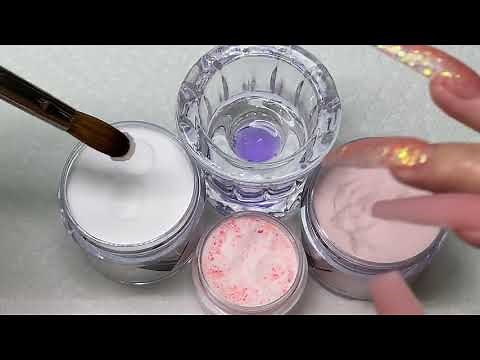 Trying Valentino Beauty Pure Beginner Acrylic Kit | Non-dominant Hand Acrylic Application 3DNail Art