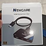 NEWCARE 8K HDMI Switch 3 in 1 Out, HDMI 2.1 Switch with Remote, HDMI Splitter 4K@120Hz Support 8K@60Hz HDCP2.3 HDR10+ VRR ALLM Dolby, HDMI Switcher Compatible with TV PS5/4 Xbox Laptops PC Projector