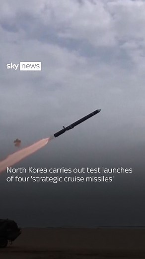 108K views · 224 reactions | North Korea has carried out test launches of four ‘strategic cruise missiles’ The missile test was the latest in a series of launches carried out by the state. The latest launch by the secretive nation came after the US and South Korea conducted their largest joint military exercises in years #NorthKorea #Missile #Launch | Sky News | Facebook