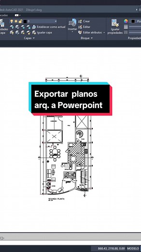 Exportar tus planos a tus diapositivas powerpoint #proyectafacilautocad #powerpointpresentation #arquitecturadiseño #viralreels