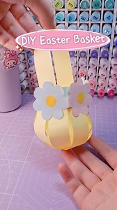 Fun DIY easter basket! Sure! Here's a shorter version that's still fun and engaging: --- Easter is one week away! All week long, I’ll be sharing fun and easy DIY Easter art ideas, starting with this cute handmade basket! Perfect for egg hunts, gifts, or just getting crafty. #art #craft | pinoxart