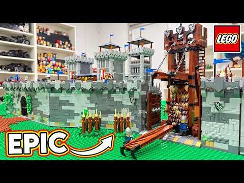 MASSIVE LEGO CASTLE WALL FINISHED! Black Falcon Knight Fortress!