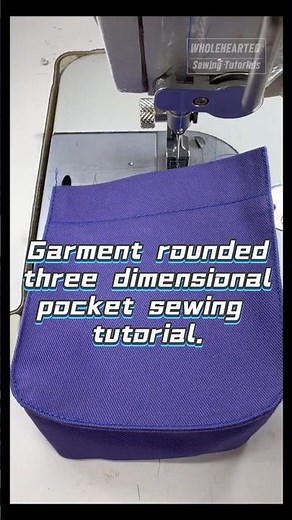Garment rounded three dimensional pocket sewing tutorial.