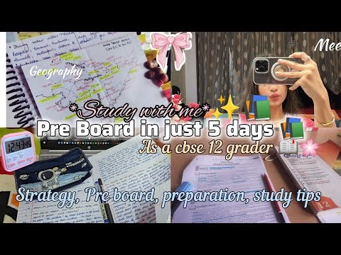 Pre Board in just 5 days 📚✨ As a cbse 12 grader 📖 STUDY VLOG 📚 #class12