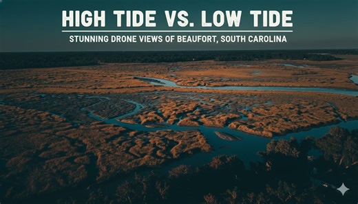 High Tide vs. Low Tide – Stunning Drone Views of Beaufort, South Carolina