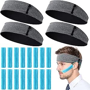 TrelaCo 4 Pack Comfort Oxygen Nasal Cannula Headband with 16 Ear Cushions, Hairband for Oxygen Users, Relieve Ear and Cheek Pain, Prevent Soreness