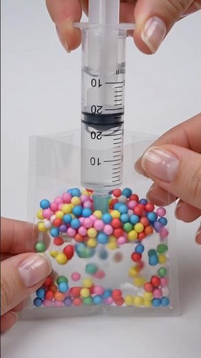DIY Nano Tape Squishy Toy | Satisfying Water & Foam Beads Squishy Tutorial 💦🌈 #clayart #diy