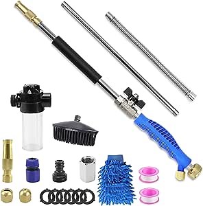 Hydro Jet High Pressure Power Washer Wand with Soap Dispenser and Car Wash Brush,Extendable Jet Car Washer with Universal Hose End,Watering Sprayer for Window Cleaning/Car Washing/Garden Watering