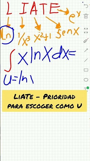 📚 Integral por partes xlnx aplicando LIATE paso a paso✨