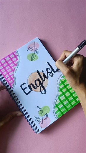 Easy english front page design idea 🌷 📒✏️#frontpage #shorts #coverpage