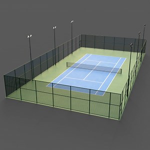 Modular Outdoor Tennis Court - 3D Model by PBR Cool